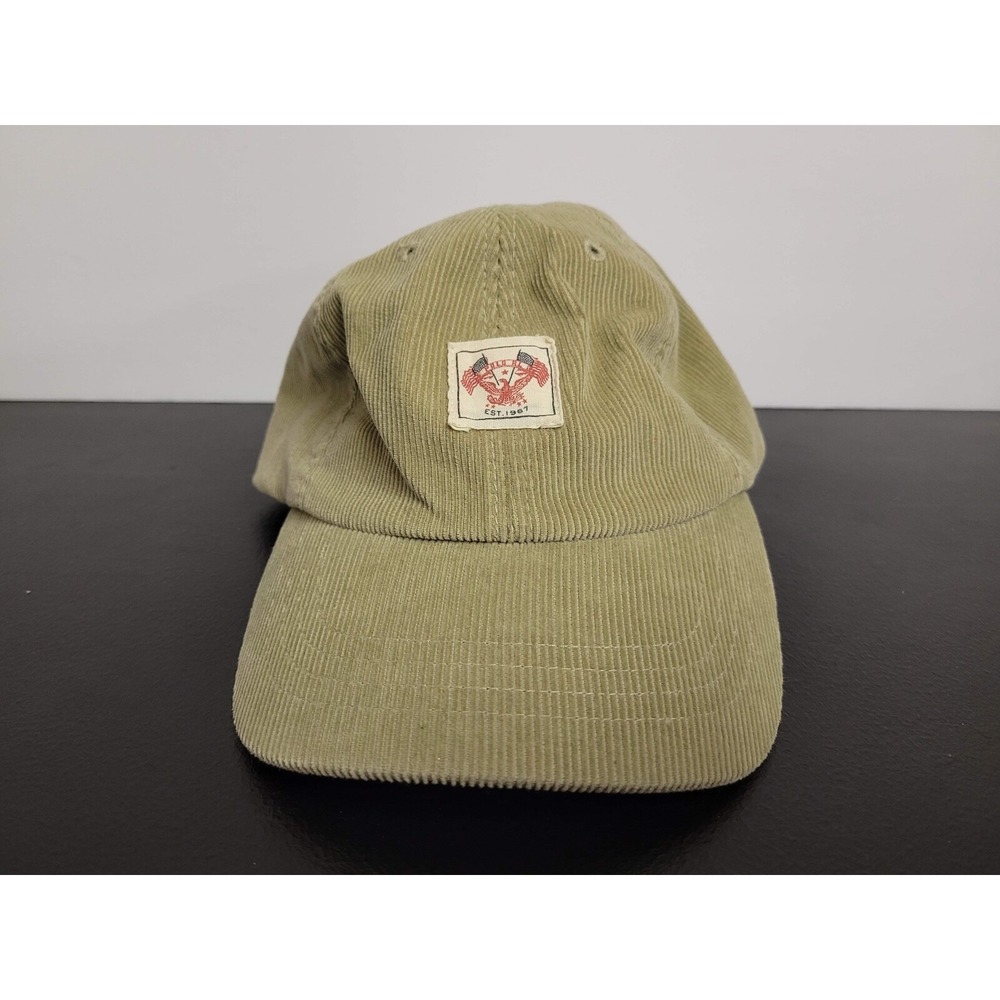 Polo Ralph Lauren Hat Cap Mens Brown Corduroy Leather Strap Back Eagle Flags NWT